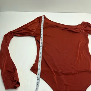 Intimately Free People That’s Hot Bodysuit Womens SZ Large Burnt Red Long Sleeve thumbnail 11