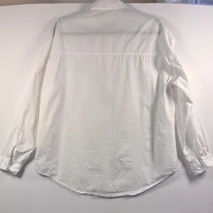 Aeropostale Womens White Button Down Shirt Oversized Pocket Long Sleeve M‎ thumbnail 3