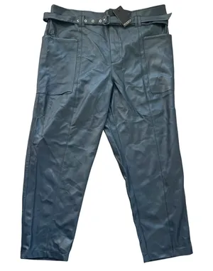 NWT Eloquii Belted Vegan Leather Pants Sz 16 Smoke Blue Baddie Plus‎ Size thumbnail 1
