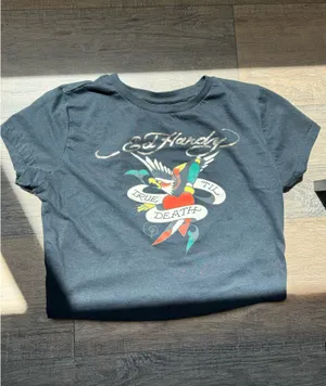 Ed Hardy Y2K Graphic Cropped Baby Tee thumbnail 2