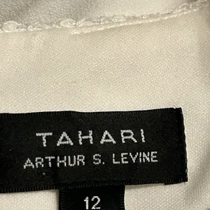 Tahari Cocktail Prom Dress‎ Womens Size 12 White Crochet Overlay MSRP $158 thumbnail 10