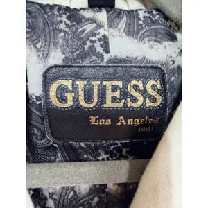 GUESS Coat Belted Wool Blend Pea Coat Women's M Cream Classic Winter Read thumbnail 4