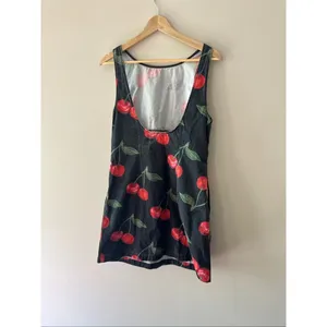 Urban Outfitters Charlie Cherry Print Mini Dress Low Back Coquette Y2K M thumbnail 6