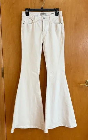 Judy Blue White Super‎ Flare Fit Jeans Size 3/26 High Waist Womenswear thumbnail 1