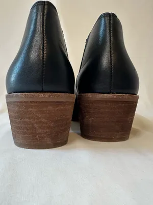 Madewell Black Leather Low Block Heel Ankle Slip-On Booties thumbnail 6
