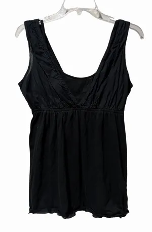 Y2K Converse One Star Black Babydoll Layered Cami Top M‎ Grunge Dark Whimsygoth thumbnail 1