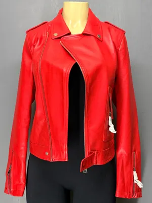 Azalea Wang Red Moto Jacket | Faux Leather Biker Jacket | Women’s Large | NWT thumbnail 2