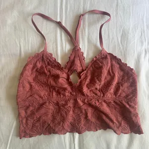Aerie Boho Lace Racerback Dusty Pink Bralette Small thumbnail 1