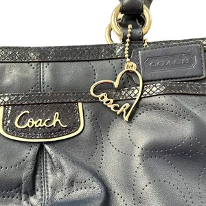 Coach Park Elevated Navy Leather Snakeskin Trim Carryall Shoulder Bag thumbnail 9