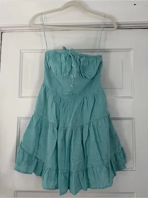 O'Neill Aqua Eyelet Tiered Strapless Sundress thumbnail 1