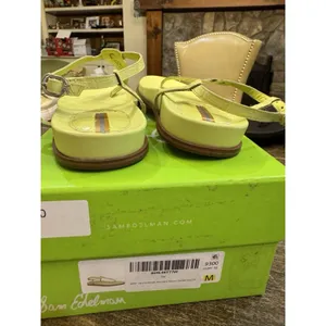 Sam Edelman‎ Womens Kiwi Green Naomi Leather T Strap Flat Sandals Size 5.5 thumbnail 5