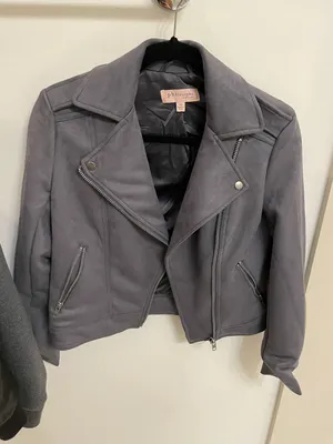 Philosophy Gray Suede Moto Jacket thumbnail 1