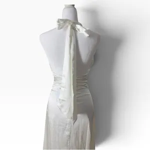 Lulus Women White Satin Strapless Maxi Dress XS thumbnail 5