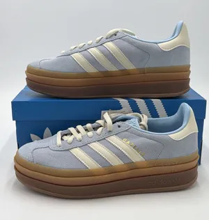 Adidas Originals Gazelle Bold Womens Size 7 Clear Sky Cream White Gum JQ7776 New thumbnail 1
