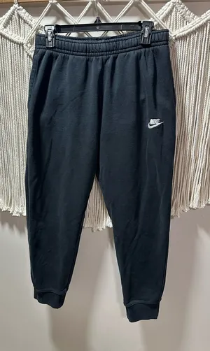 Nike Black Jogger Sweatpants with White Swoosh thumbnail 1