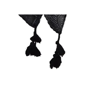 Woven Heart Kaftan Women Large Black Excellent Mandala Print Tassel Hem Festival thumbnail 5