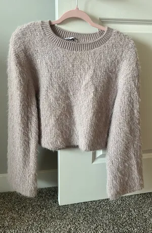 Zara Pink Fuzzy Sweater thumbnail 1