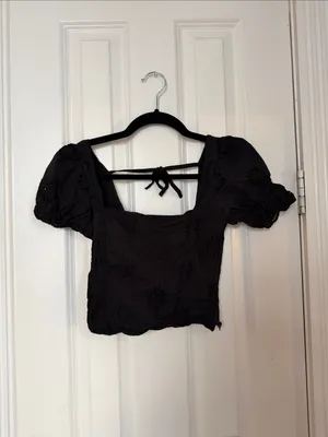 Roller Rabbit Eyelet Kayla Puff Sleeve Blouse Top XXS thumbnail 2