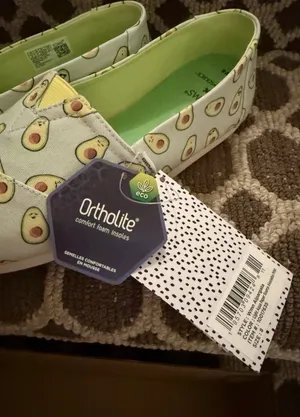 TOMS Alpargata Avocadoes Size 8 Slip On Casual Vegan Canvas Limited Edition thumbnail 5