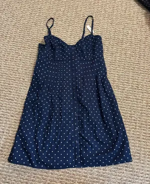 Hollister Mini Dress Polka Blue White Dot thumbnail 1