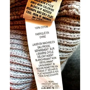 L.L. Bean Grey Cotton Ribbed Knit Pullover Sweater Size XL Fisherman Style thumbnail 11