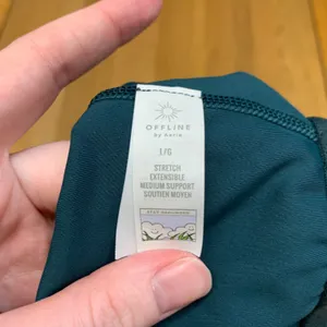 OFFLINE by Aerie Ribbed Medium Support Longline‎ Sports Bra Green Siz3 Large thumbnail 5