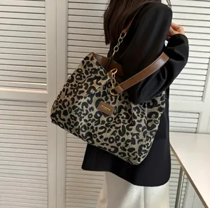 Leopard Print Tote Bag with Brown Accents thumbnail 2