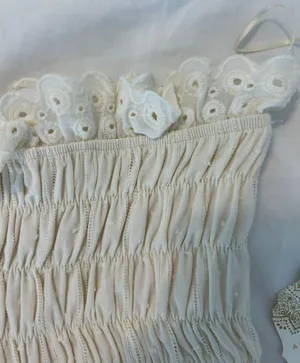 Altar'd State Cream Lace Crop Top thumbnail 3