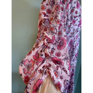 Torrid Pink Floral Chiffon Maxi Kimono Cover Up Metallic 1 xl boho dainty whimsi thumbnail 5