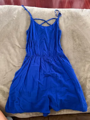 Blue H&M Romper with pockets thumbnail 1