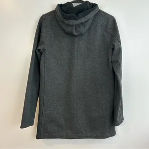 Lands End Soft Shell Hooded Grey Zip Up Fleece Lined Jacket Size XS thumbnail 5