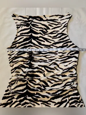 H&M Midi Dress Zebra Print Size L Women’s Black and Cream NWT thumbnail 9