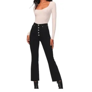 Abercrombie & Fitch The Kick Flare Ultra High Rise Jeans Black- Size 28 (6R) thumbnail 2