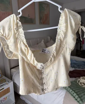Princess Polly Yellow Floral Top Bustier thumbnail 1
