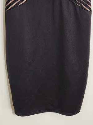 Haute Fox Black and Nude Bodycon Cocktail Dress Size 1XL NWOT thumbnail 3