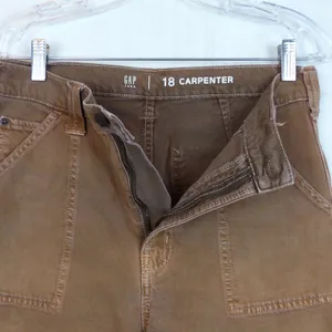 GAP Carpenter Jeans Womens 29x29 Brown High Rise Straight Wide Leg Utility thumbnail 6