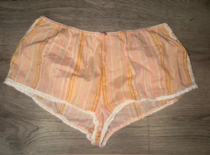 Victoria’s Secret 2000’s Y2K Orange Sherbet Lace Low waist Lounge Shorts L thumbnail 1