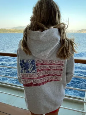 Hanes American Flag Patchwork Hoodie thumbnail 7