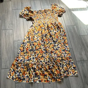 Floral Maxi Dress in Orange and Yellow thumbnail 4