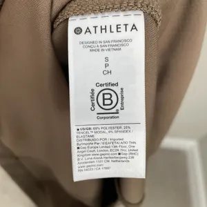 Athleta Size S Signature Rib Dress Sleeveless Modal Blend Athleisure Beige thumbnail 4