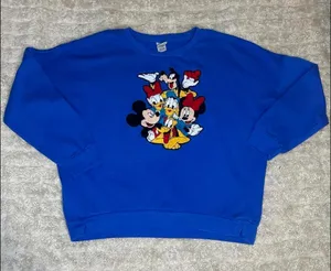 Vintage Disney blue crocheted sweatshirt Size Large thumbnail 1