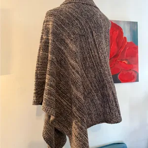 Barefoot Dreams CozyChic Point Dume Poncho OS Blue Marbled EUC Top thumbnail 6