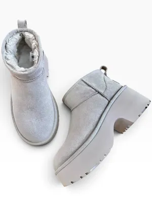 UGG Classic Ultra Mini New Heights Platform Boot Size 7 Sand thumbnail 1