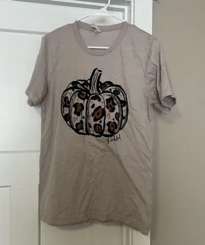 Bella Canvas Tan Leopard Pumpkin Tee thumbnail 1