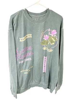 Urban Outfitters Green Plant Psychic Pullover Crewneck Sweatshirt Small Medium thumbnail 1