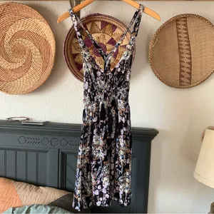 ☀️ Washed Ashore Black Mini Floral Dress thumbnail 3