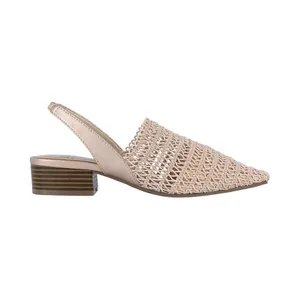 NWT Jones New York Carolton Embroidered Slingback Flats Rose Gold Pink 8.5M thumbnail 2