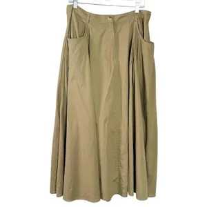 Free People All Around Midi Maxi Full Skirt Olive Tan Khaki Size XL Neutral NWT thumbnail 8