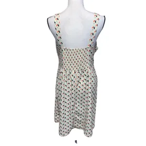 Romy Cream Midi Dress with Multicolor Teardrop Print Sleeveless thumbnail 5