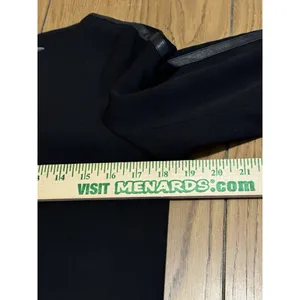 Vince Black Shift Dress Contrast Arms‎ Sz 4 Wedding Guest Formal Poly Leather thumbnail 5